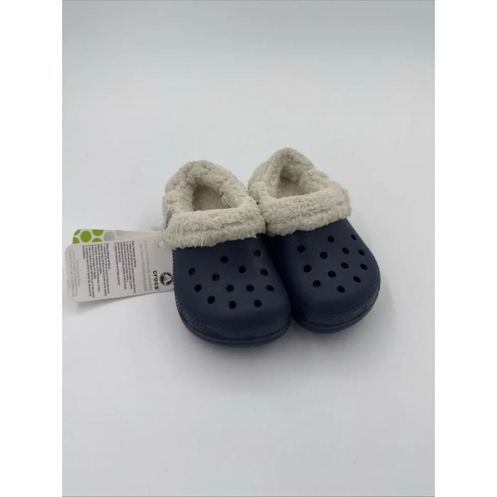 CROCS MAMMOTH EVO CLOG SHOE Navy Oatmeal Toddler C 6/7~NWT